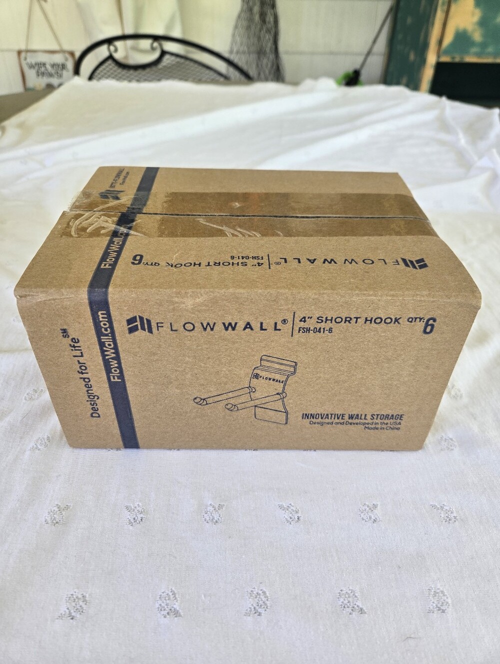 NIB Flow Wall 4" Short Hook - Brown (Pack of 6) FSH-041-6